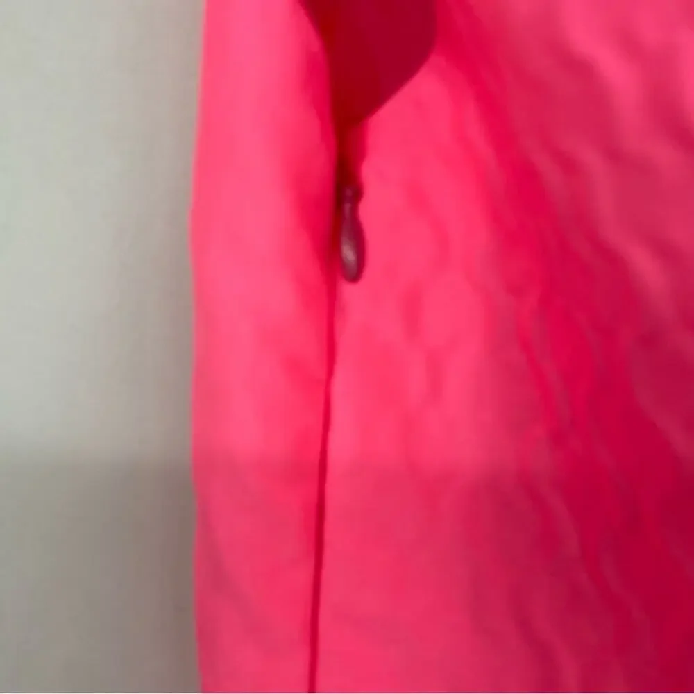 PRADA V-Neck Sleeveless A-Line Textured Dress in Neon Pink - Picture 5 of 7